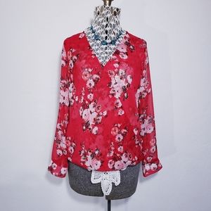 Kut from the Kloth Vneck Long Sleeve Wrap Blouse